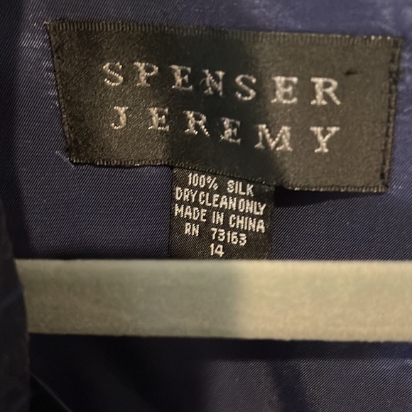 Indigo blue sleeveless dress and jacket - Picture 2 of 3